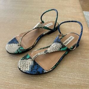 Steve Madden Women's Sandals - Blue and Green Snakeskin